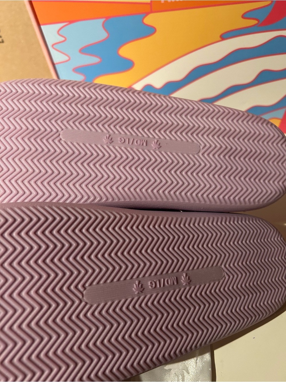 Pink Palm Puff Malibu Slippers in Twilight - Picture 5 of 8